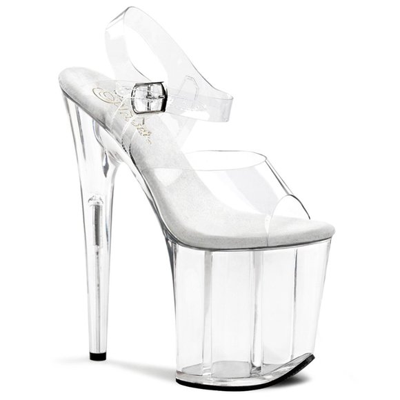 Pleaser Flamingo 808 Clear Platform Heels - Picture 1 of 5